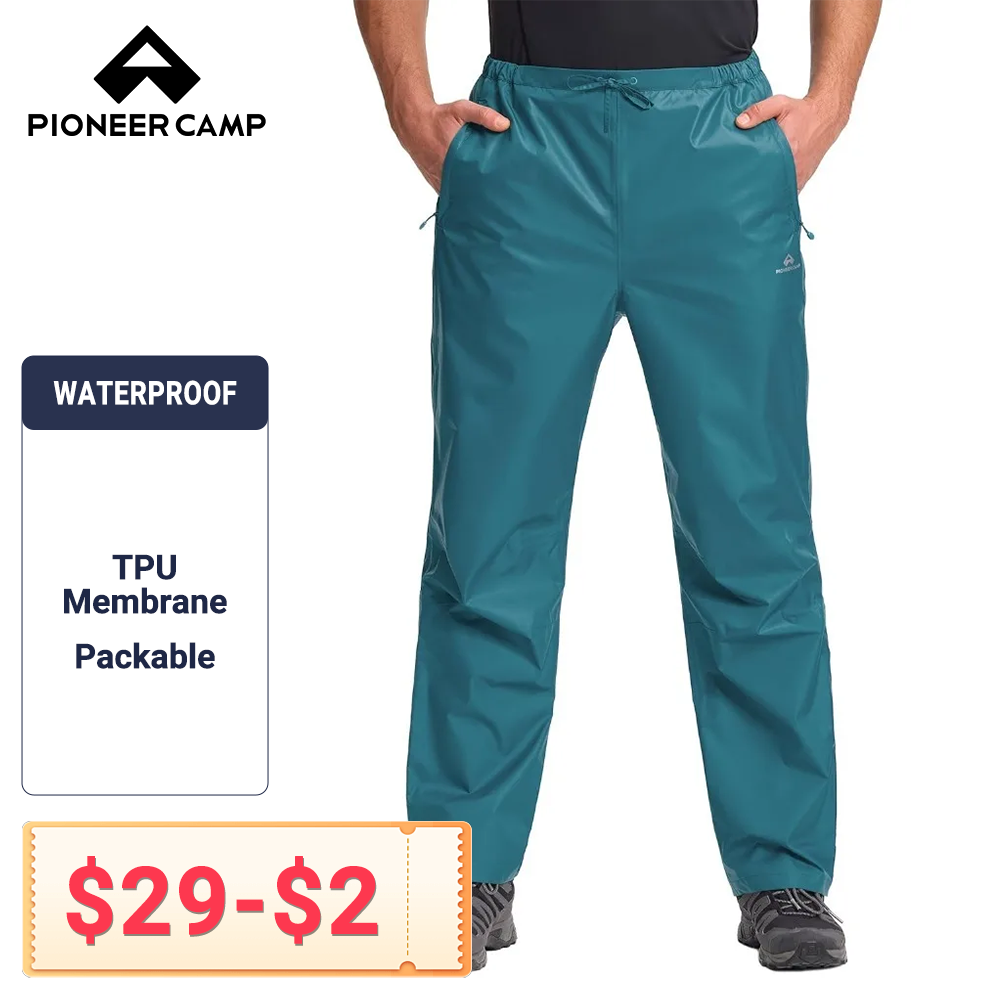 Golf Equipment Drawing - กางเกงกันฝนสำหรับผู้ชายของไพโอเนียร์ แคมป์ กันน้ำ พับเก็บได้ น้ำหนักเบา กันลม
