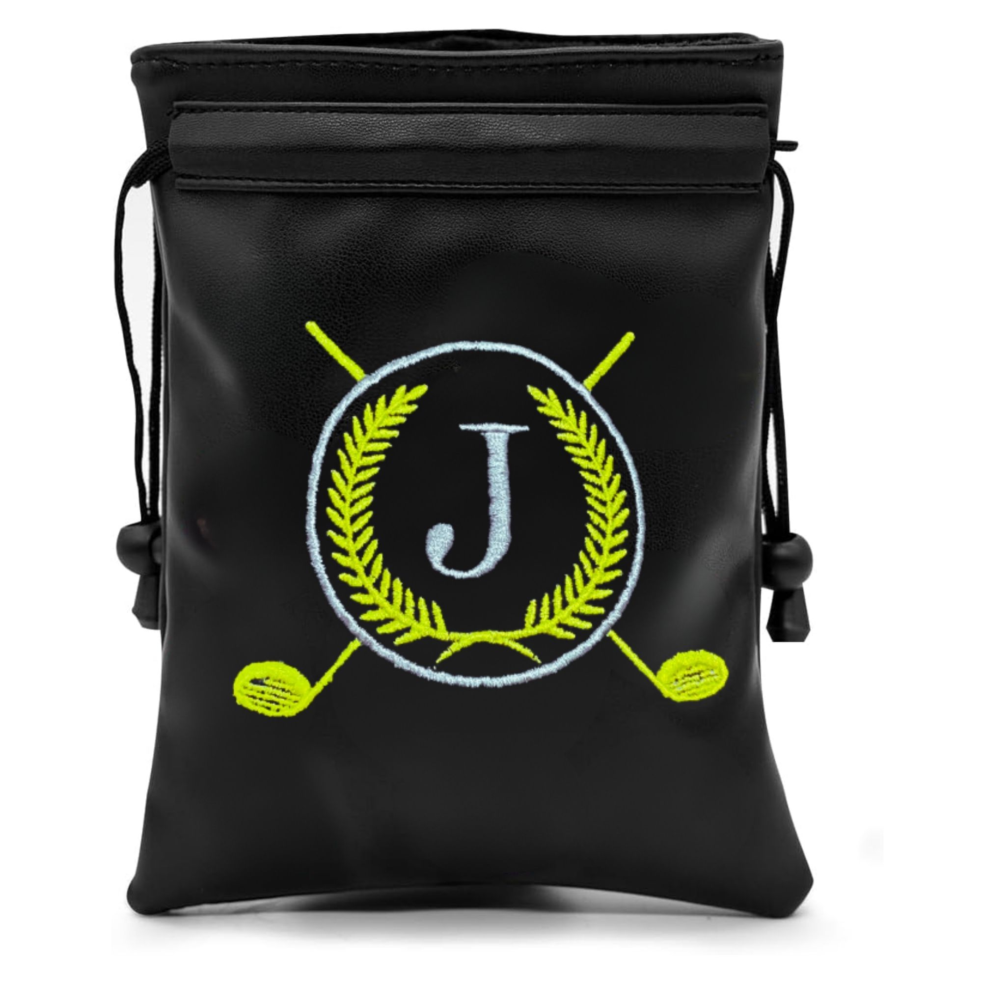 Golf Equipment Drawing - กระเป๋าใส่ของมีค่าสำหรับกอล์ฟแบบตลกๆ, กระเป๋าใส่ทีกอล์ฟหนัง PU พร้อมเชือกรูดปิด กระเป๋าใส่ลูกกอล์ฟแบบพกพา