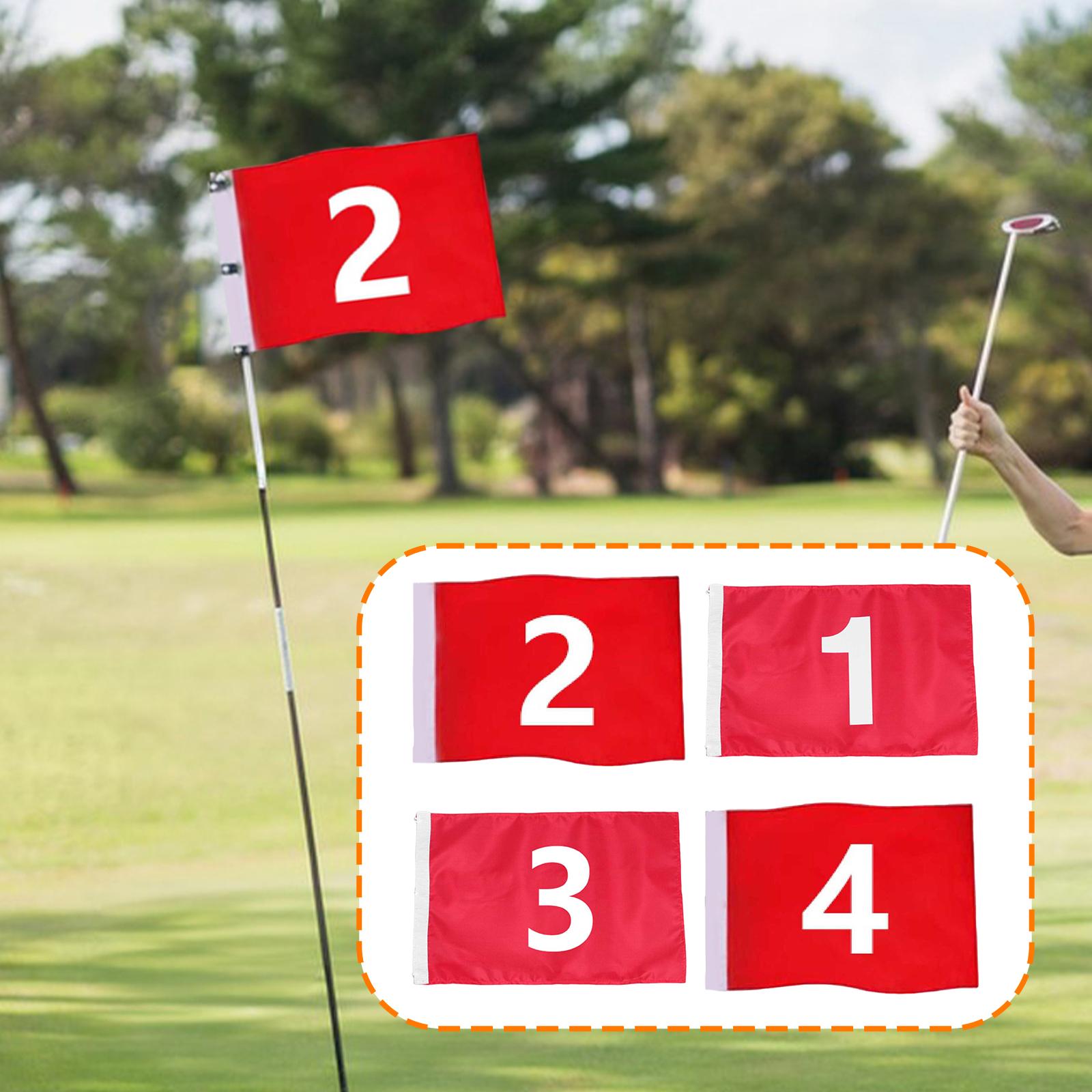 Practice Equipment For Golf - ธงกอล์ฟผ้าทนทาน พร้อมหมายเลขสีแดงขนาดใหญ่ ธงมาตรฐานสำหรับสนามพัตต์ เหมาะสำหรับสนามหญ้า สวน อุปกรณ์ฝึกซ้อมกอล์ฟกลางแจ้ง