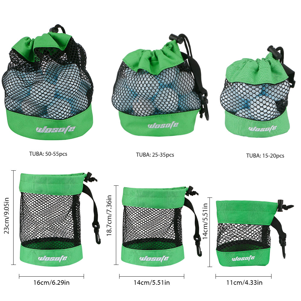 Golf Equipment Drawing - ถุงกอล์ฟตาข่ายแบบมีเชือกไนลอน ถุงเก็บลูกกอล์ฟและทีแบบพกพาสำหรับการเดินทางกอล์ฟเทนนิสมีให้เลือก 3 ขนาด