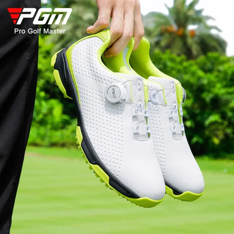 Golf Equipment For Women - เชือกผูกรองเท้าระบายอากาศได้ PGM รองเท้ากอล์ฟผู้ชาย รองเท้ากีฬาฤดูร้อน รองเท้าหมุนได้ กันน้ำและกันลื่น