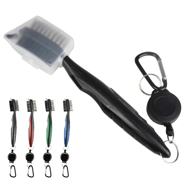 Golf Equipment To Improve Your Game - แปรงทำความสะอาดร่องไม้กอล์ฟ 1/2/3 ชิ้น แบบยืดหดได้ ขนแปรงไนลอนสองด้าน พร้อมห่วงอลูมิเนียมสำหรับแขวน