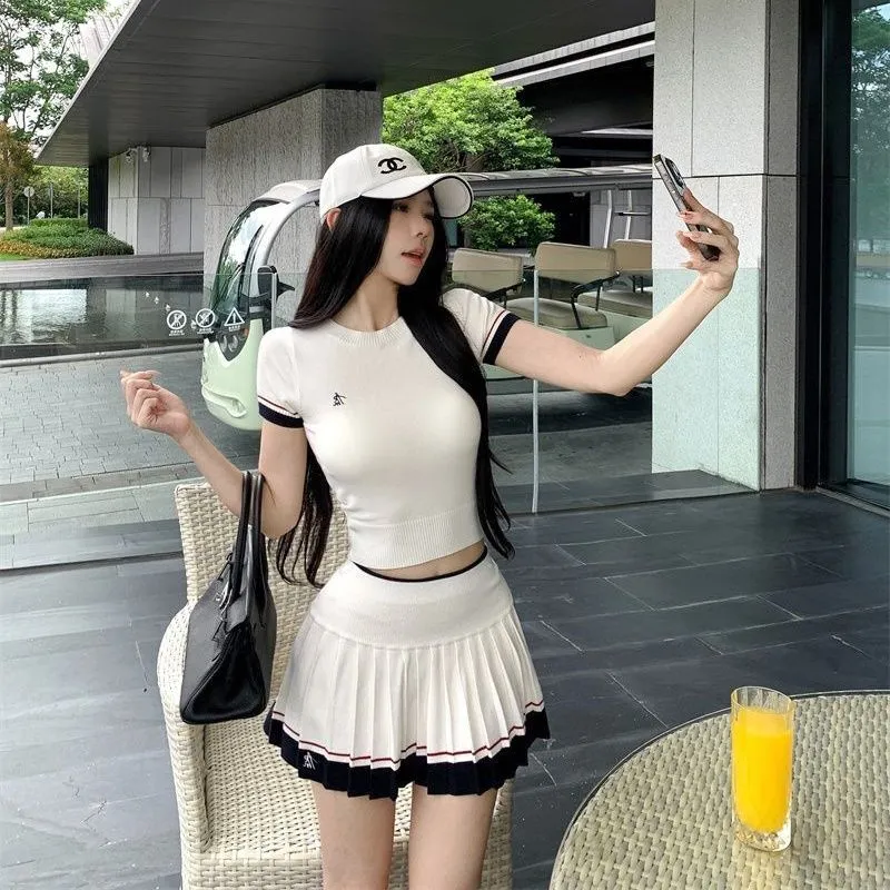 ชุดฤดูร้อนสไตล์เกาหลีแบบสองชิ้ - Golf Equipment For Women บทวิจารณ์และราคา