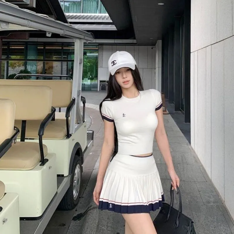 ชุดฤดูร้อนสไตล์เกาหลีแบบสองชิ้ - Golf Equipment For Women บทวิจารณ์และราคา