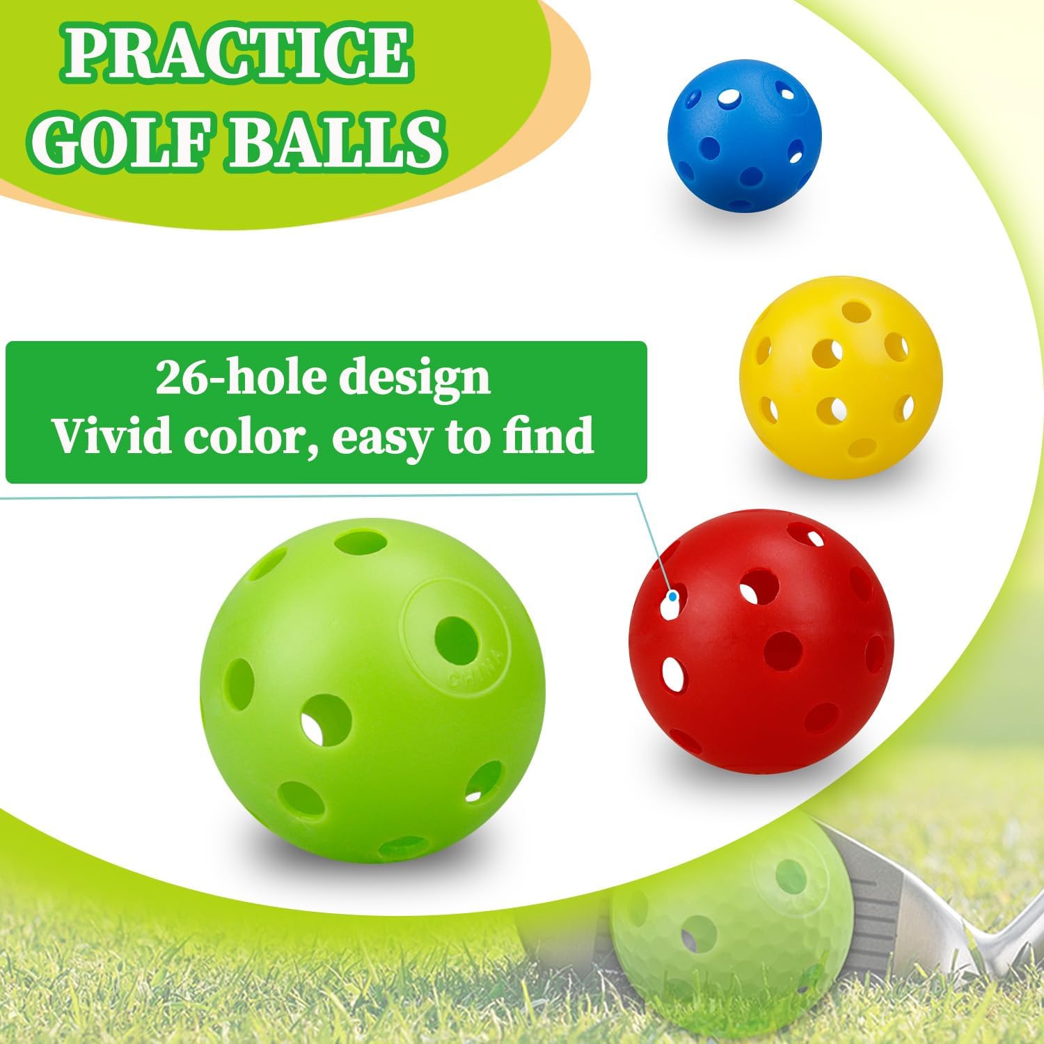 24Pcs 42มม.การไหลของอากาศสี In - Practice Equipment For Golf บทวิจารณ์และราคา
